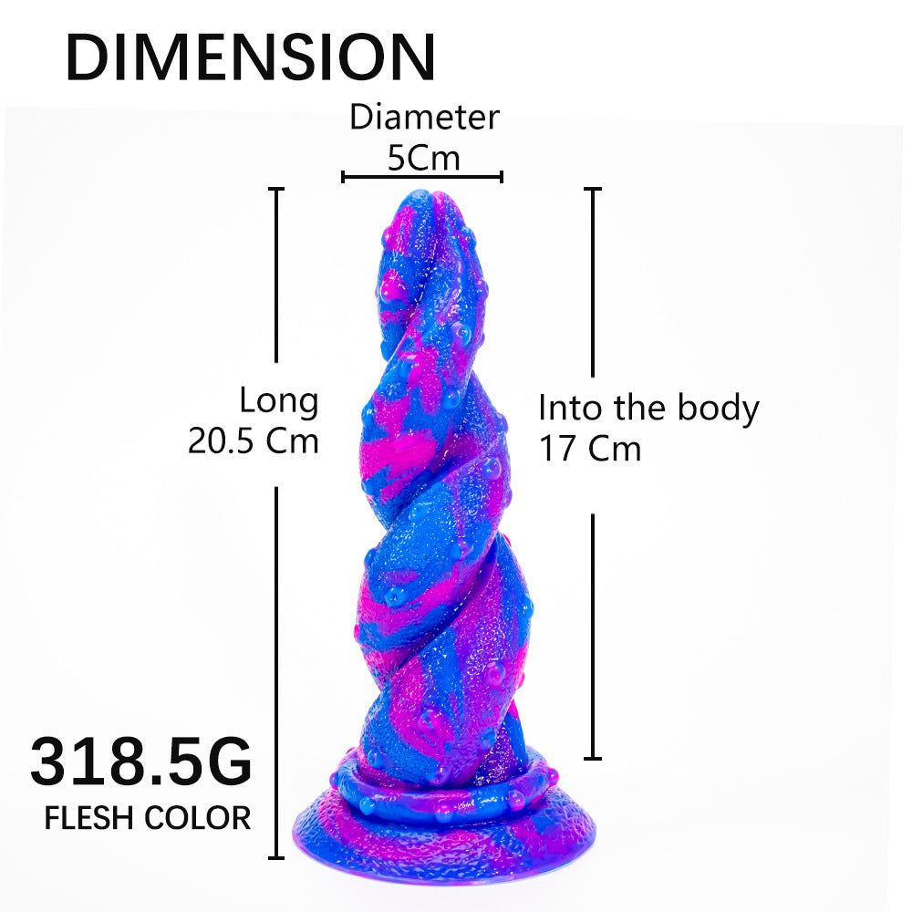 explosion special-shaped mixed-color penis simulation manual dildo liquid silicone adult sex toys masturbator