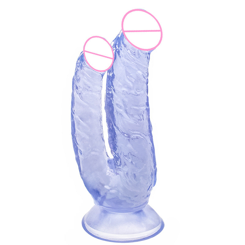 Double Cock Female Soft Meat Size Double Tube Dildo les Lala Female Masturbation G-spot Simulation Dildo