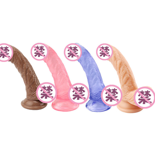 Colorful crystal small penis junior female masturbator suction cup manual dildo adult anal plug sex products