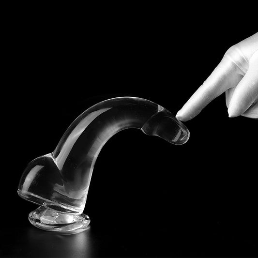 SNAILAGE New Transparent Crystal Leucorrhea Egg Simulation Penis Female Dildo, Sex Products Backyard Anal Plug