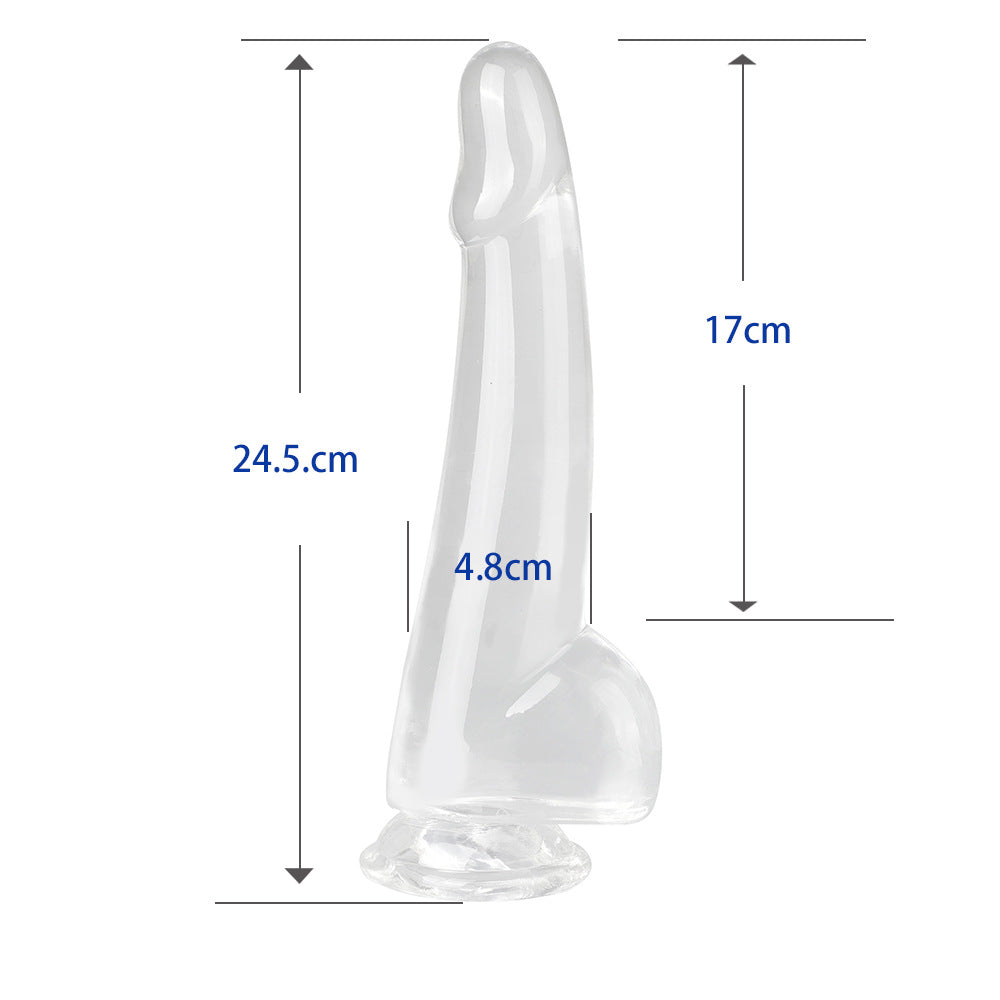 SNAILAGE New Transparent Crystal Leucorrhea Egg Simulation Penis Female Dildo, Sex Products Backyard Anal Plug