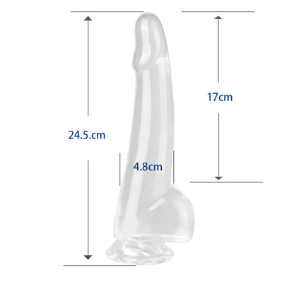 SNAILAGE New Transparent Crystal Leucorrhea Egg Simulation Penis Female Dildo, Sex Products Backyard Anal Plug