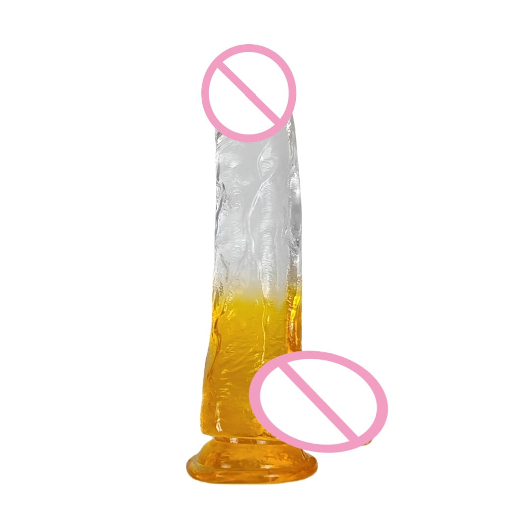 New two-color crystal penis women's realistic anal plug tpe gradual change dildo adult sex products factory