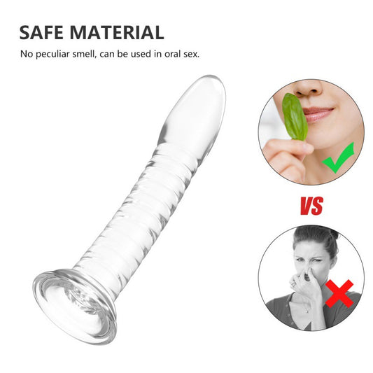 Threaded simulation penis anal plug transparent masturbator crystal dildo jj suction cup penis backyard SM adult products