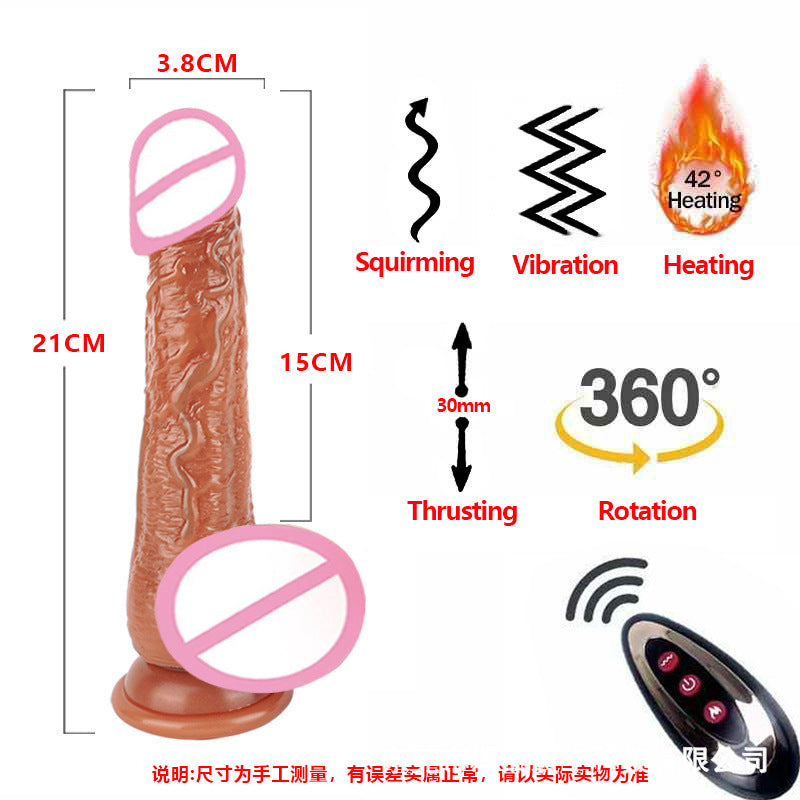 Foreign trade explosion silicone simulation penis electric telescopic plug female masturbator false penis sex toys