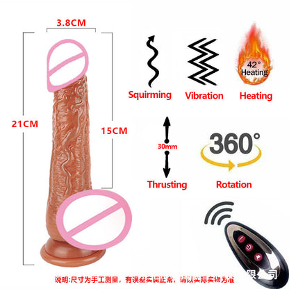 Foreign trade explosion silicone simulation penis electric telescopic plug female masturbator false penis sex toys