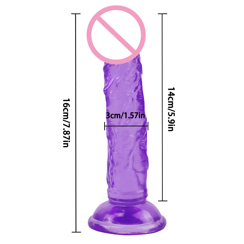 Love Spring Little Prince Egg-free Simulation Transparent Color Crystal Small Dick Adult Masturbator Sucker Dildo