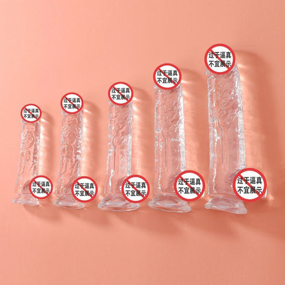 Simulated penis, transparent crystal suction cup, dildo, thick male anal plug, female masturbator, adult sex products