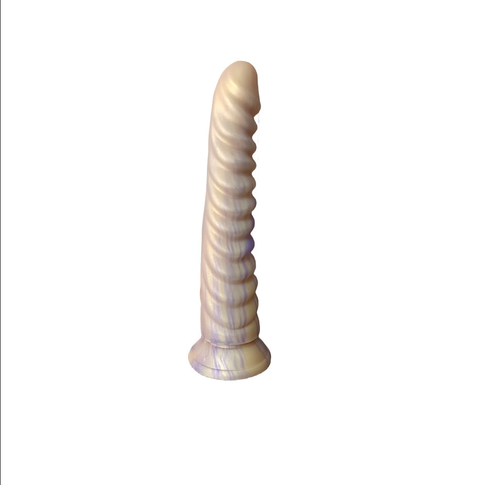 Dragon scale mixed color silicone simulated penis lady with backyard anal plug dildo adult sex products masturbator stick