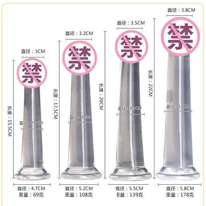 Anal strip transparent silicone crystal simulation large, medium and small female masturbation stick dildo penis sex products