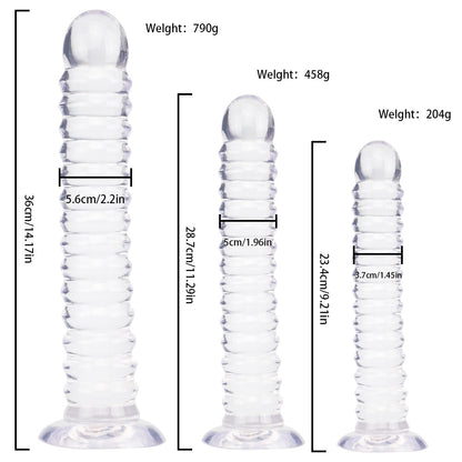 Threaded Unisex Simulation Crystal Transparent Cock Extra Long Extra Thick Dildo Female Lala Products Amazon