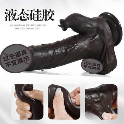 simulation penis tongue licking double shock telescopic dildo female masturbation vibrating stick sex toys one piece