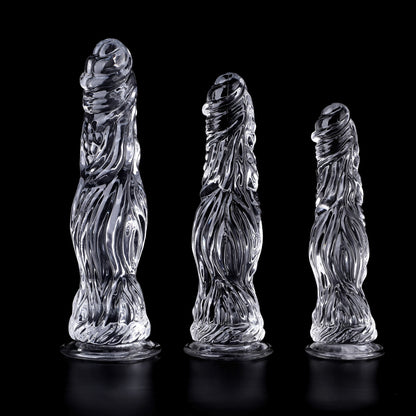 TPE high-transparency crystal simulation penis crocodile dick series female masturbator manual massage stick, sex fake penis