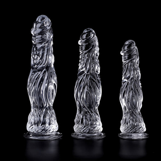 TPE high-transparency crystal simulation penis crocodile dick series female masturbator manual massage stick, sex fake penis