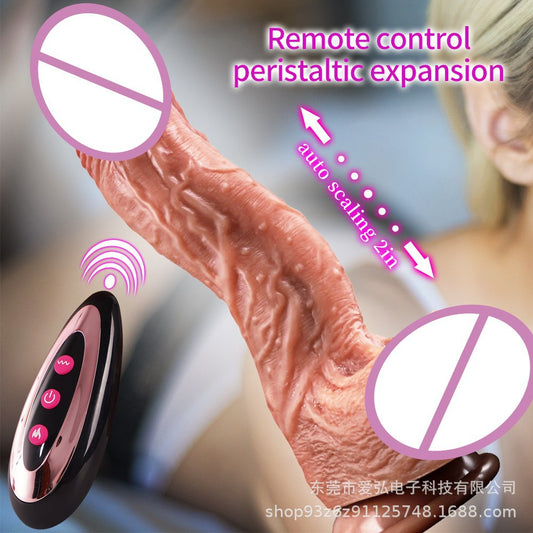 Foreign trade hot-selling simulation dildo telescopic vibration women's soft meat realistic masturbator adult fun cross-border products